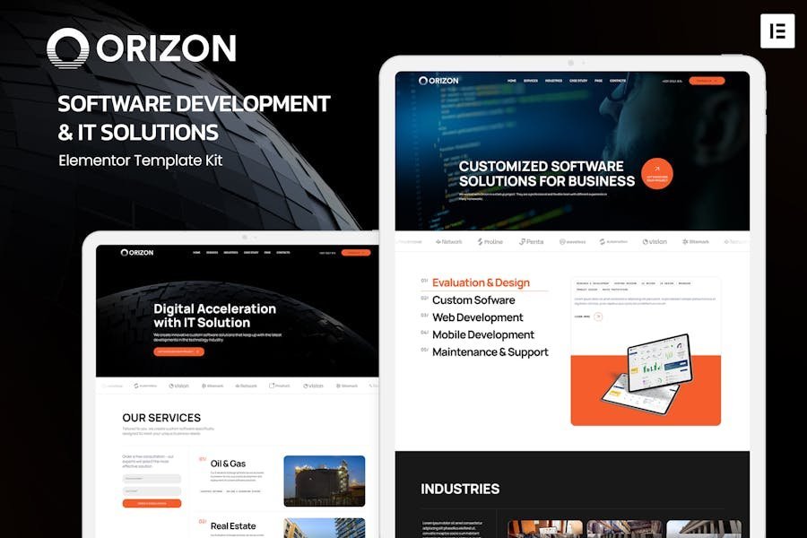 Orizon - Software Development & IT Solutions Elementor Template Kit 1 Orizon - Software Development & IT Solutions Elementor Template Kit