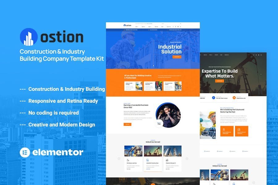 Ostion - Construction & Industry Building Company Template Kit 1 Ostion - Construction & Industry Building Company Template Kit