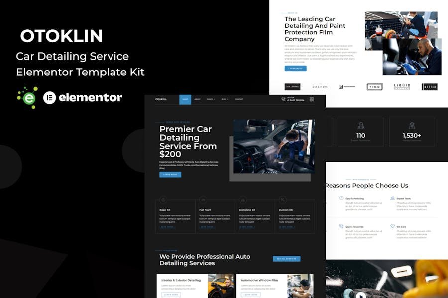Otoklin - Car Detailing Service Elementor Pro Template Kit 1 Otoklin - Car Detailing Service Elementor Pro Template Kit