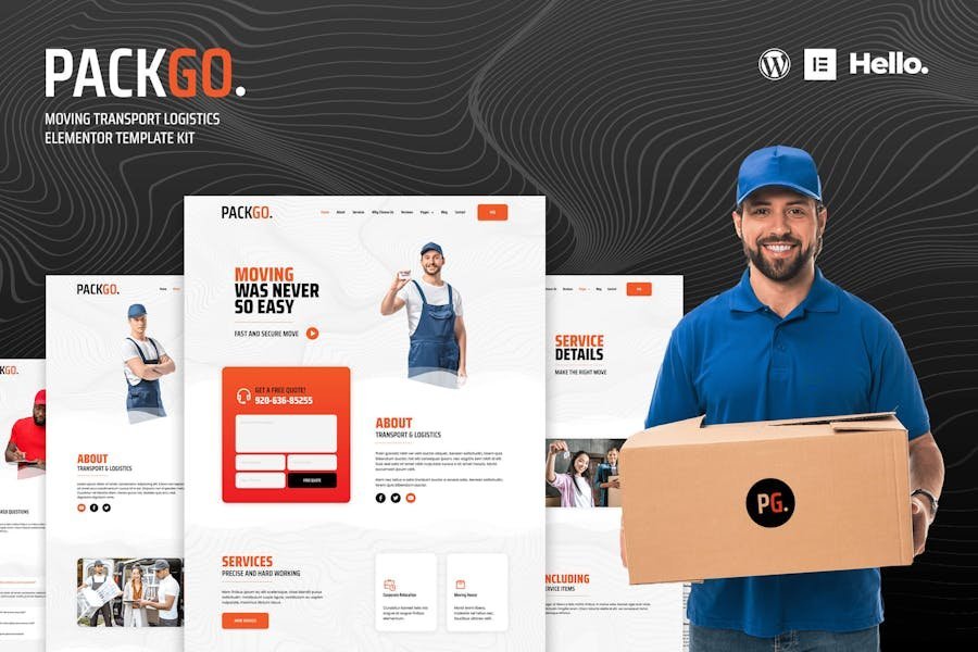 PackGo - Moving Transport Logistics Elementor Template Kit 1 PackGo - Moving Transport Logistics Elementor Template Kit