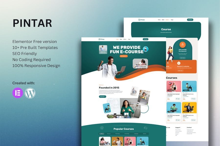 Pintar - Online Courses Elementor Template Kit 1 Pintar - Online Courses Elementor Template Kit