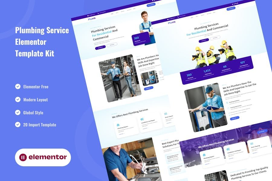 Plumb - Plumbing Installation & Maintanence Elementor Template Kit 1 Plumb - Plumbing Installation & Maintanence Elementor Template Kit
