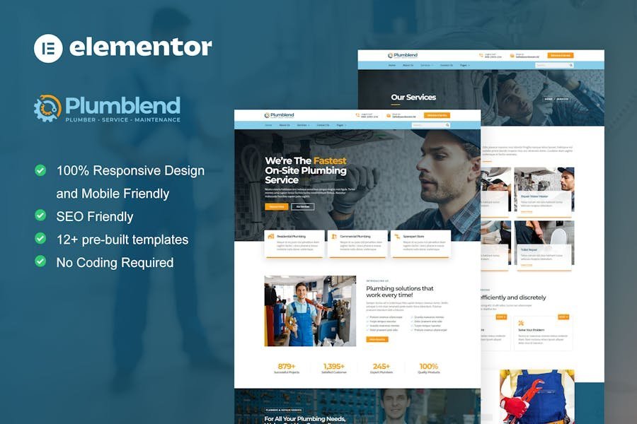 Plumbend - Plumbing Service Elementor Template Kit 1 Plumbend - Plumbing Service Elementor Template Kit