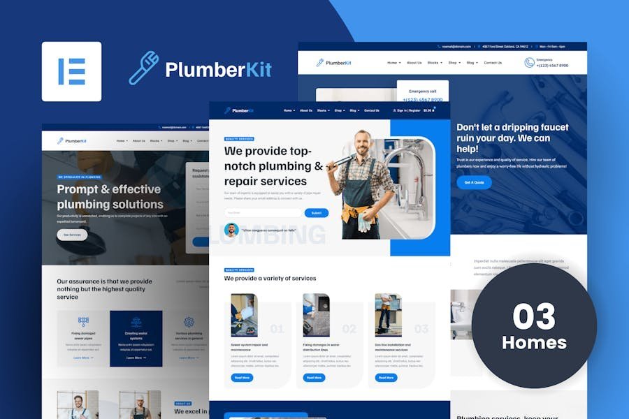 PlumberKit - Plumbing Services Elementor Template Kit 1 PlumberKit - Plumbing Services Elementor Template Kit