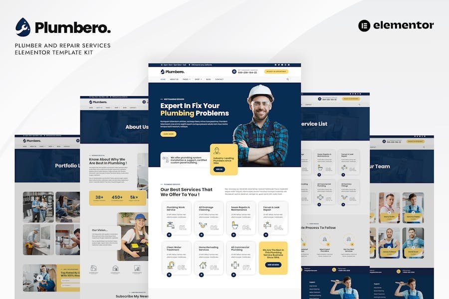 Plumbero - Plumber & Repair Services Elementor Template Kit 1 Plumbero - Plumber & Repair Services Elementor Template Kit