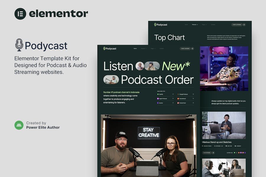 Podycast – Podcast & Audio Streaming Elementor Template Kit 1 Podycast – Podcast & Audio Streaming Elementor Template Kit