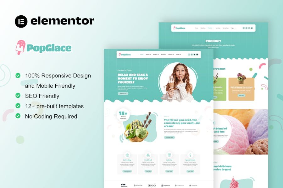 PopGlace - Ice Cream Shop Elementor Template Kit 1 PopGlace - Ice Cream Shop Elementor Template Kit