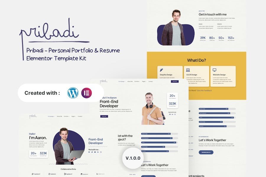 Pribadi - Personal Portfolio & Resume Elementor Template Kit 1 Pribadi - Personal Portfolio & Resume Elementor Template Kit