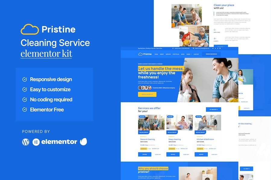 Pristine - Cleaning Service Elementor Template Kit 1 Pristine - Cleaning Service Elementor Template Kit