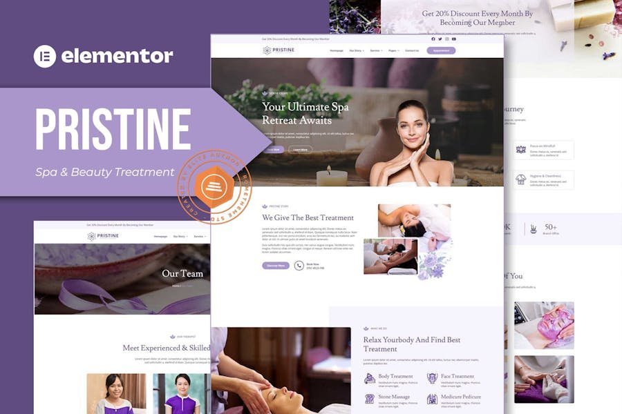 Pristine - Spa & Beauty Treatment Elementor Template Kit 1 Pristine - Spa & Beauty Treatment Elementor Template Kit