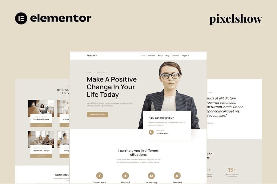 Psycoach - Life Coach & Psychologist Elementor Pro Full Site Kit 1 Psycoach - Life Coach & Psychologist Elementor Pro Full Site Kit
