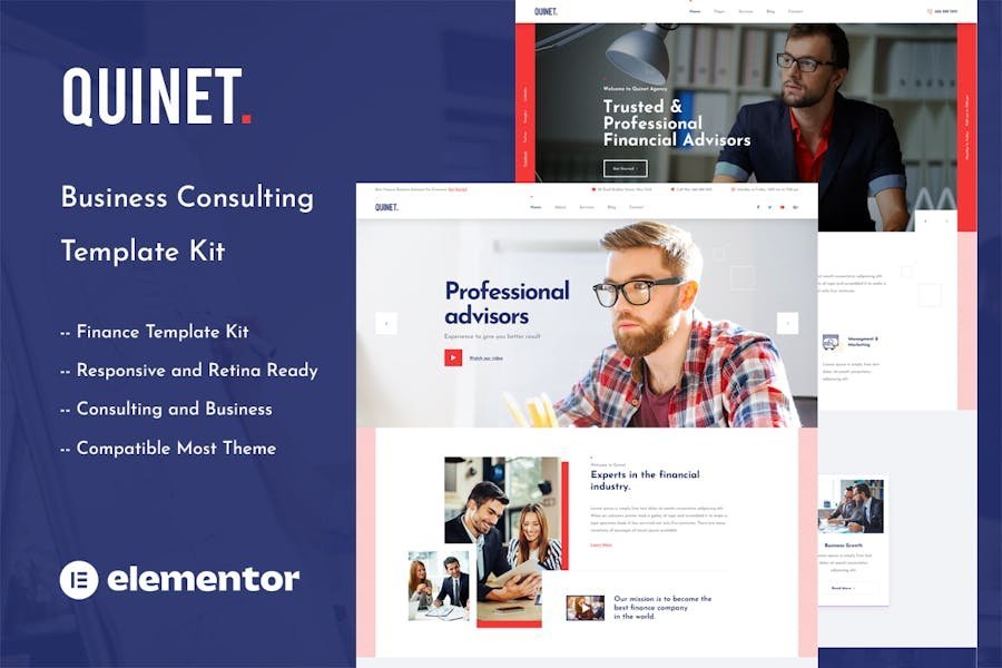 Quinet - Business Consulting Elementor Template Kit 1 Quinet - Business Consulting Elementor Template Kit