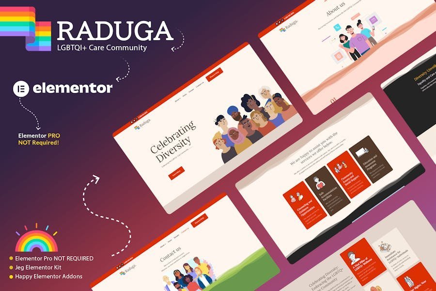 Raduga - LGBTQI+ Care Community Elementor Template Kit 1 Raduga - LGBTQI+ Care Community Elementor Template Kit