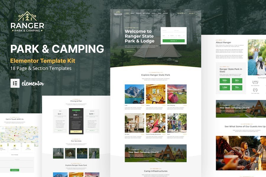 Ranger - Camping & Adventure Elementor Template Kit 1 Ranger - Camping & Adventure Elementor Template Kit