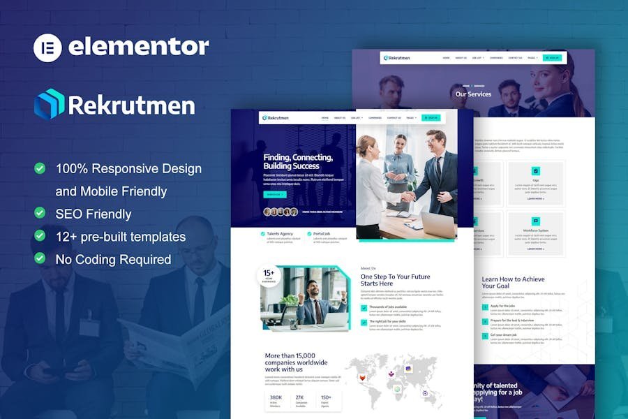 Rekrutmen - Human Resource & Recruitment Agency Elementor Template Kit 1 Rekrutmen - Human Resource & Recruitment Agency Elementor Template Kit