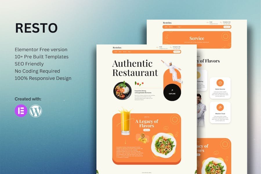 Restolux - Restaurant Elementor Template Kit 1 Restolux - Restaurant Elementor Template Kit