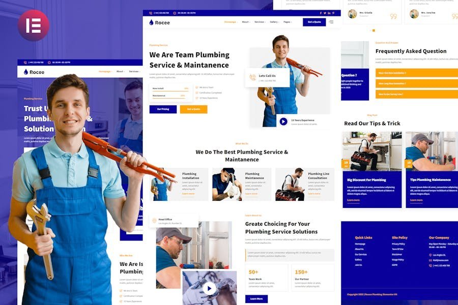 Rocee - Plumbing Service & Maintenance Elementor Template Kit 1 Rocee - Plumbing Service & Maintenance Elementor Template Kit