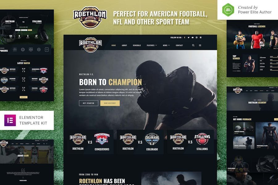 Roethlon – American Football & NFL Elementor Template Kit 1 Roethlon – American Football & NFL Elementor Template Kit