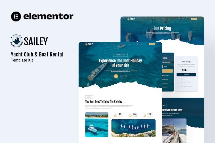Sailey - Yacht Club & Boat Rental Elementor Template Kit 1 Sailey - Yacht Club & Boat Rental Elementor Template Kit