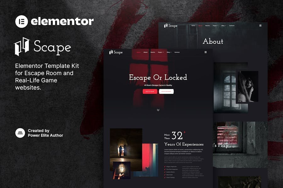 Scape – Real-Life Escape Room Game Elementor Template Kit 1 Scape – Real-Life Escape Room Game Elementor Template Kit