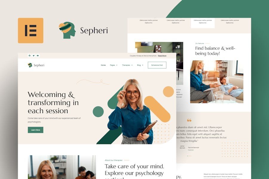 Sepheri - Psychologist Elementor Pro Template Kit 1 Sepheri - Psychologist Elementor Pro Template Kit
