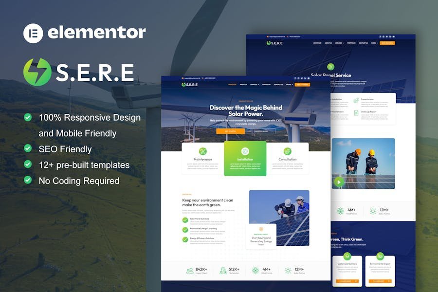 Sere - Solar & Renewable Energy Elementor Pro Template Kit 1 Sere - Solar & Renewable Energy Elementor Pro Template Kit