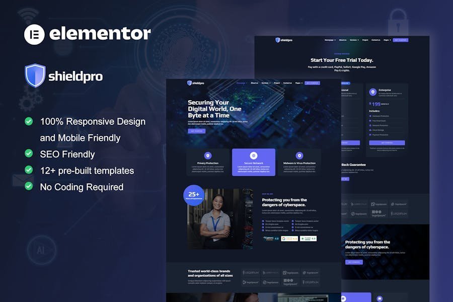 Shieldpro - Cyber Security Services Elementor Pro Template Kit 1 Shieldpro - Cyber Security Services Elementor Pro Template Kit