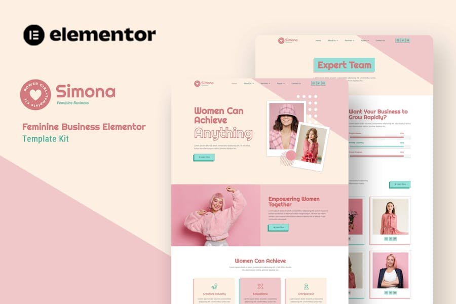 Simona - Feminine Business Elementor Template Kit 1 Simona - Feminine Business Elementor Template Kit