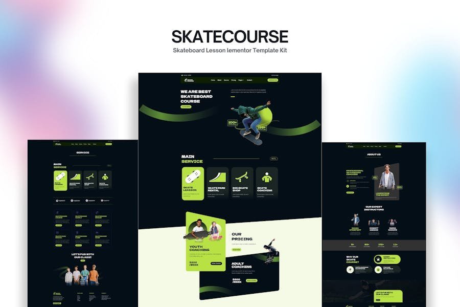 Skatecourse - Skateboard Lesson Elementor Kit 1 Skatecourse - Skateboard Lesson Elementor Kit