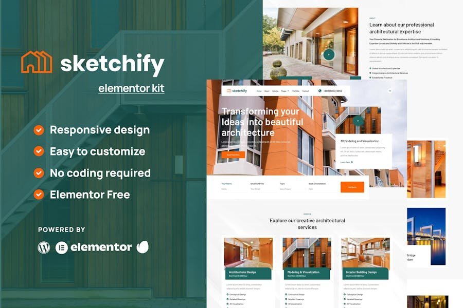 Sketchify - Architecture & Construction Service Elementor Template Kit 1 Sketchify - Architecture & Construction Service Elementor Template Kit