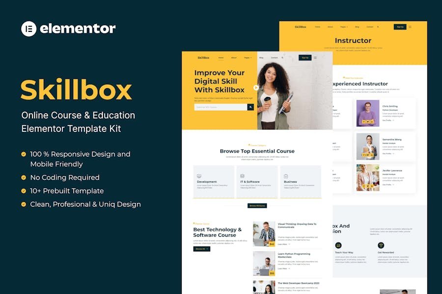 Skillbox - Online Course & Education Elementor Template Kit 1 Skillbox - Online Course & Education Elementor Template Kit
