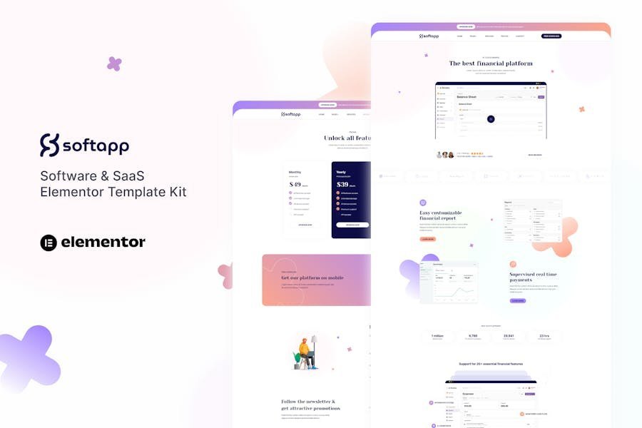 Softapp - Software & SaaS Elementor Template Kit 1 Softapp - Software & SaaS Elementor Template Kit