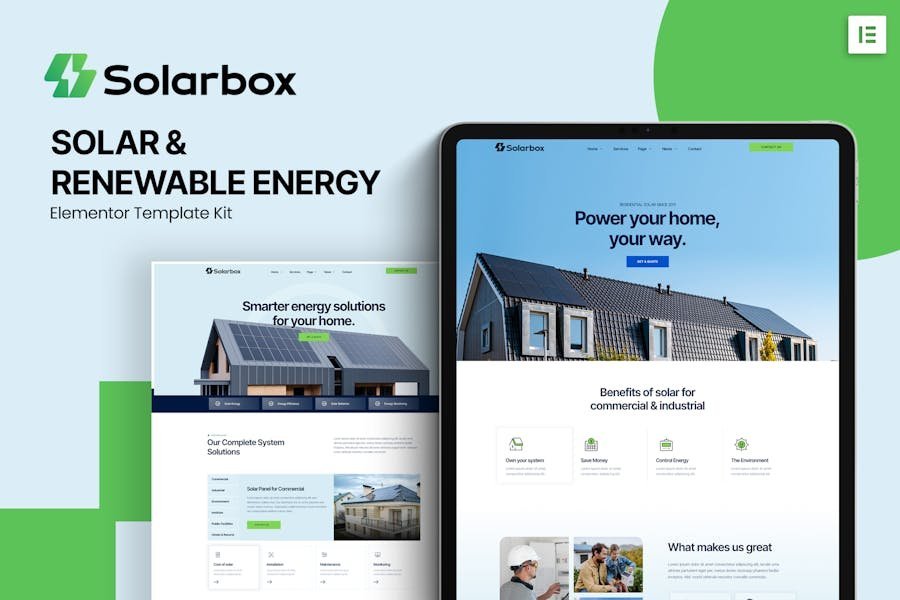 Solarbox - Solar & Renewable Energy Elementor Template Kit 1 Solarbox - Solar & Renewable Energy Elementor Template Kit