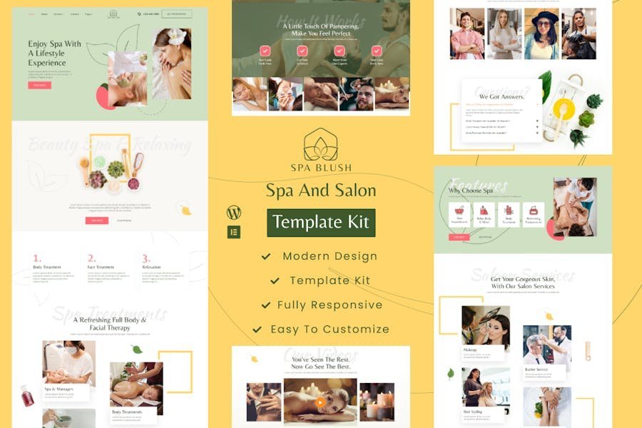 Spa Blush - Beauty Massage & Wellness Elementor Template kit 1 Spa Blush - Beauty Massage & Wellness Elementor Template kit