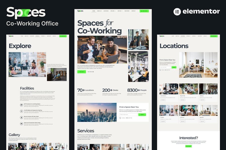 Spaces - Co-Working Elementor Pro Template Kit 1 Spaces - Co-Working Elementor Pro Template Kit