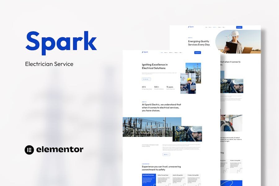 Spark - Electrician Service Elementor Template Kit 1 Spark - Electrician Service Elementor Template Kit