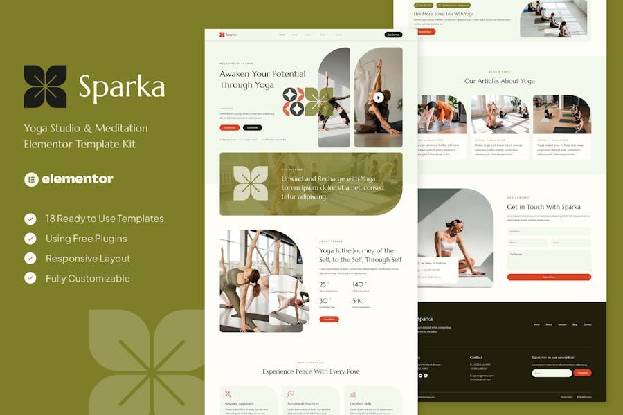 Sparka - Yoga Studio & Meditation Elementor Template Kit 1 Sparka - Yoga Studio & Meditation Elementor Template Kit