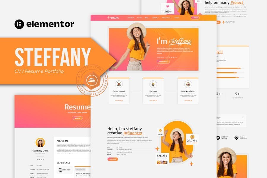 Steffany - CV Resume Elementor Pro Template Kit 1 Steffany - CV Resume Elementor Pro Template Kit