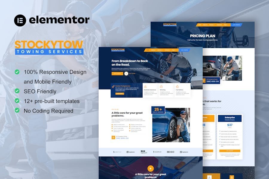 StockyTow - Towing Services Elementor Pro Template Kit 1 StockyTow - Towing Services Elementor Pro Template Kit