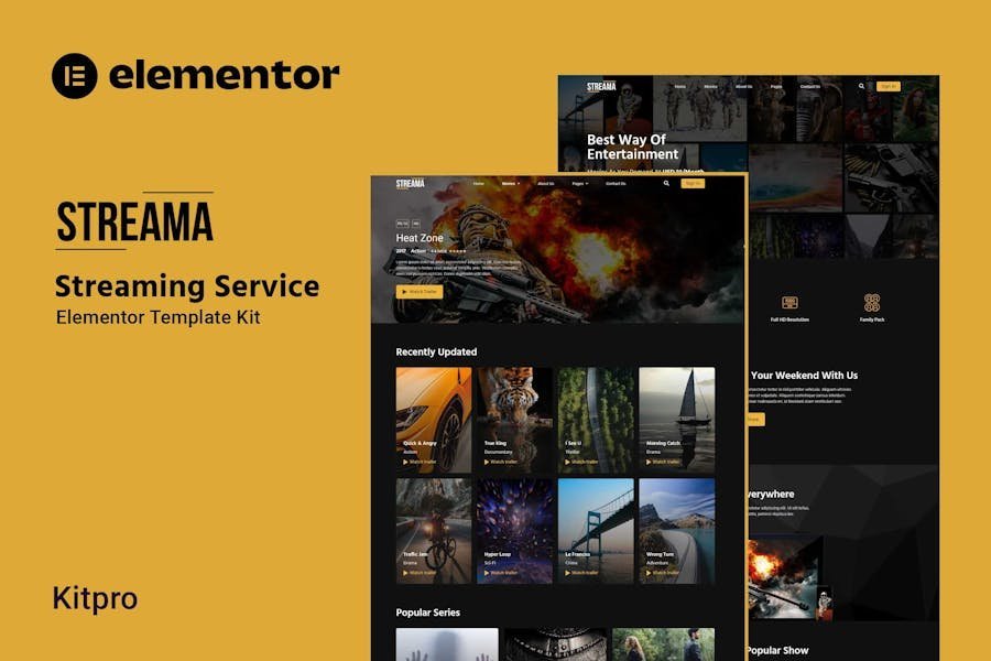Streama - Streaming Service Elementor Template Kit 1 Streama - Streaming Service Elementor Template Kit