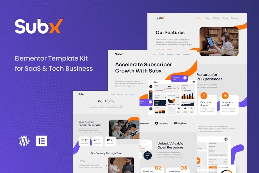 Subx - SaaS & Tech Business Elementor Template Kit 1 Subx - SaaS & Tech Business Elementor Template Kit