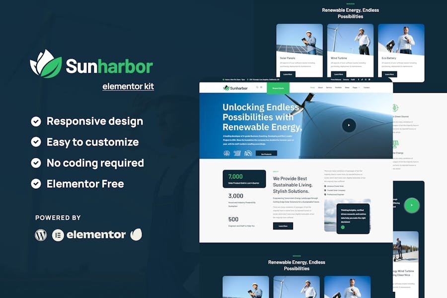 SunHarbor - Solar and Renewable Energy Elementor Template Kit 1 SunHarbor - Solar and Renewable Energy Elementor Template Kit
