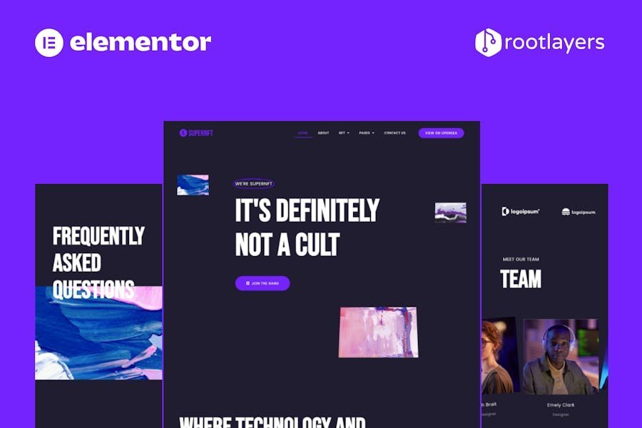 SuperNFT - NFT Portfolio Elementor Pro Full Site Template Kit 1 SuperNFT - NFT Portfolio Elementor Pro Full Site Template Kit