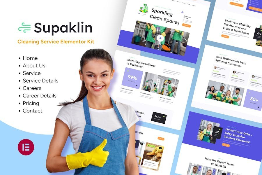 Supklin - Cleaning Service Business Elementor Template Kit 1 Supklin - Cleaning Service Business Elementor Template Kit