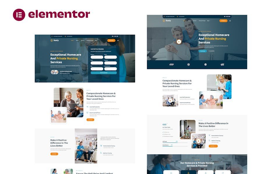 Susty - Homecare & Private Nursing Services Elementor Template Kit 1 Susty - Homecare & Private Nursing Services Elementor Template Kit