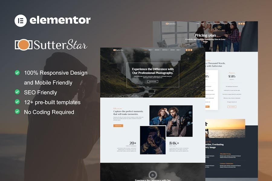 SutterStar - Photography Services & Portfolio Elementor Template Kit 1 SutterStar - Photography Services & Portfolio Elementor Template Kit