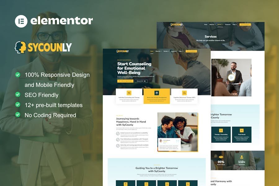 Sycounly - Psychology & Counseling Services Elementor Pro Template Kit 1 Sycounly - Psychology & Counseling Services Elementor Pro Template Kit