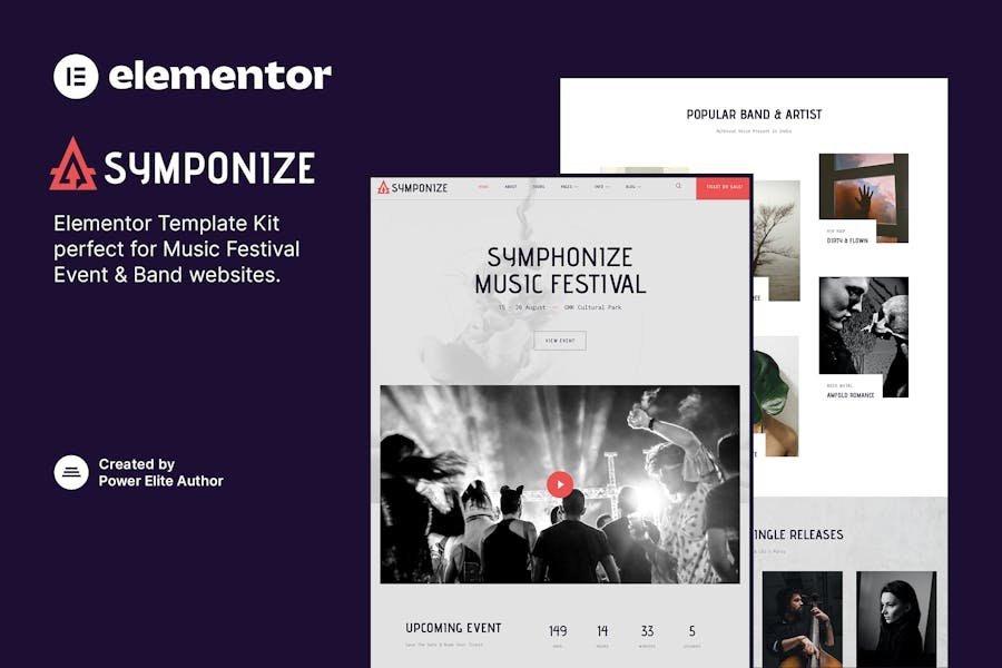 Symphonize – Music Festival Event & Band Elementor Template Kit 1 Symphonize – Music Festival Event & Band Elementor Template Kit
