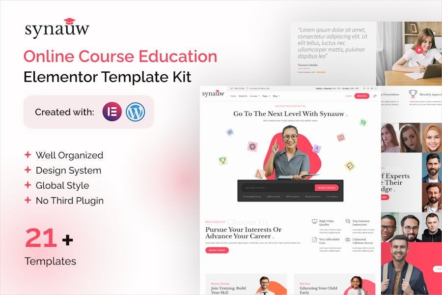 Synauw - Online Course Education Elementor Pro Template Kit 1 Synauw - Online Course Education Elementor Pro Template Kit