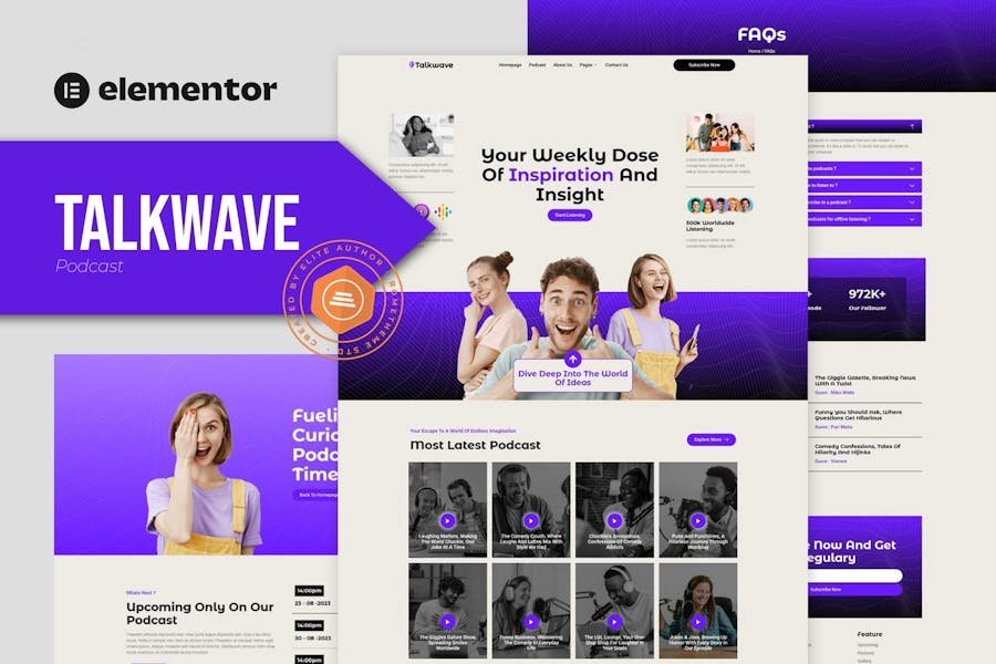 Talkwave - Podcaster Elementor Template Kit 1 Talkwave - Podcaster Elementor Template Kit